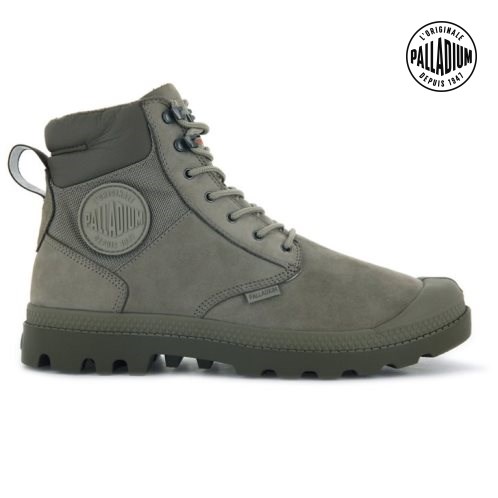 Palladium Pampa Shield WP+ LUX Women's Boots Olive | UK M386-TMO